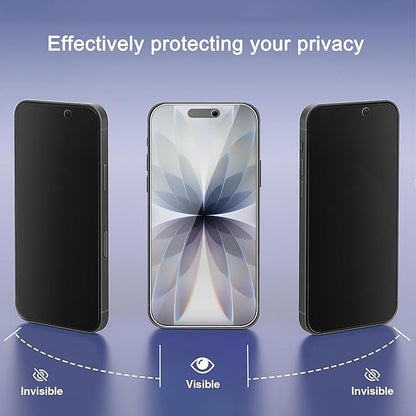 Ailun 3 Pack Privacy Screen Protector for iPhone 17 / iPhone 16 Pro [6.3 inch] with installation frame, Anti Spy Private Tempered Glass Case Friendly [Not for iPhone 17 Pro/17 Pro Max/iPhone Air]