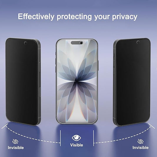 Ailun 3 Pack Privacy Screen Protector for iPhone 17 / iPhone 16 Pro [6.3 inch] with installation frame, Anti Spy Private Tempered Glass Case Friendly [Not for iPhone 17 Pro/17 Pro Max/iPhone Air]