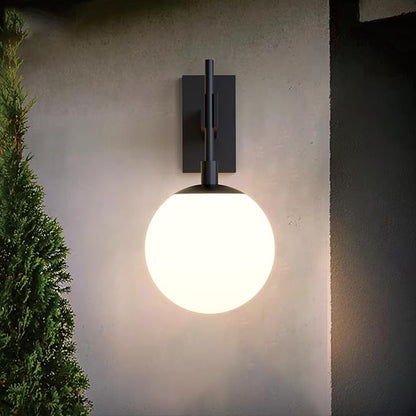 Hyunbae Outdoor Wall Sconce, 18.1" Large Size Wall Light, Exterior Light Fixtures Wall Mount for House, Globe Glass Front Porch Lights, Waterproof Outside Lighting Sconce Lamp with E26 Base