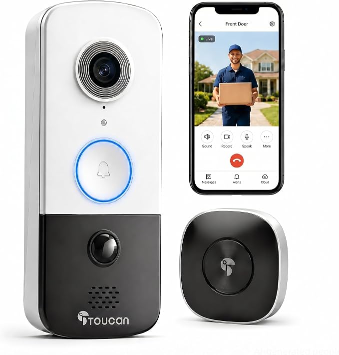 TOUCAN Doorbell Camera, Wireless Video Doorbell with Chime, Doorbell Gen 3