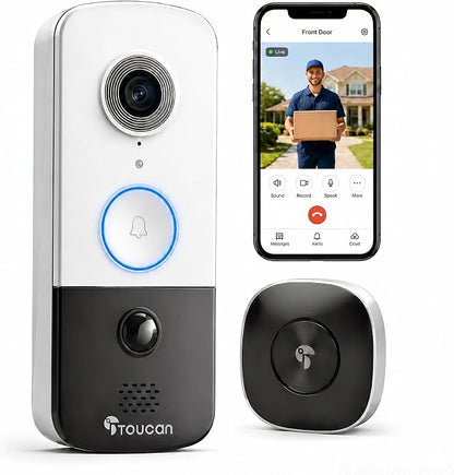 TOUCAN Doorbell Camera, Wireless Video Doorbell with Chime, Doorbell Gen 3
