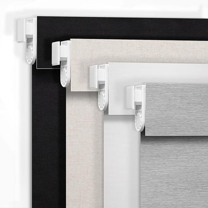 No Drill Motorized Blinds with Remote, Blackout Automatic Blinds with Solar Panel, Cordless Smart Electric Roller Shades for Windows, Customized Size Color