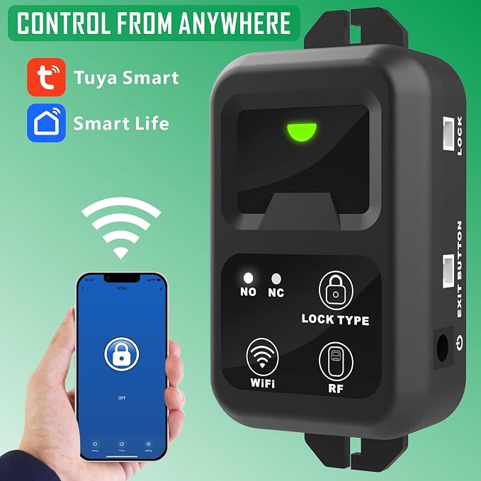 UHPPOTE Electric Strike Lock with 2.4GHz WiFi & Wireless Remote Control Kit | Tuya App for Shop, Retail Store, Home Bedroom