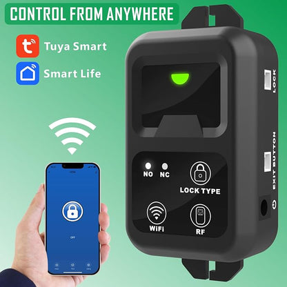 UHPPOTE 2.4GHz WiFi Inswinging Indoor 1200lbs Electromagnetic Door Lock Kit Remote and Smartphone app Controlled