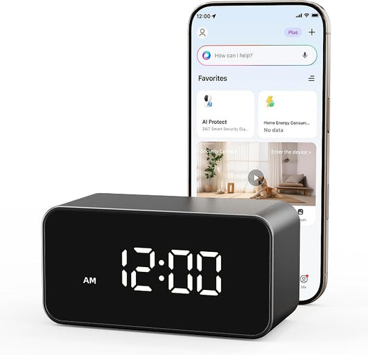 2K Wireless Clock Camera with Motion Detection, 2.4G&5G WiFi, Mobile App Control, Home Security