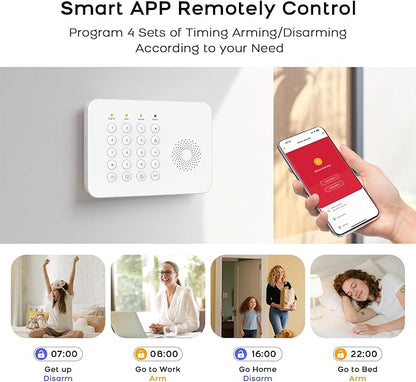 2026 Alarm System for Home Security,20 Piece DIY Home Alarm System with Smart Life or Tuya App Real-Time Alert,SOS Button,Remote,Compatible with Alexa and Google NO Monthly Fees,Easy to Install