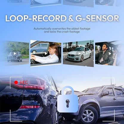 Dual Channel 4K & Rear 1080P Dash cam for Honda Civic(Grey), 22-26 Type R Sport LX EX Touring,Easy Installation,OEM-Style,Collision Detection,Loop Recording,WiFi & App,128G Card