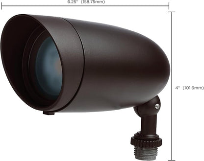 Nuvo 62/1205, LED Landscape Spotlight, Outdoor Flood Light, Bronze, 3000K | 900 lumens, Integrated 3000K LED, 50,000-hour life, Die-cast aluminum, Wet location rated