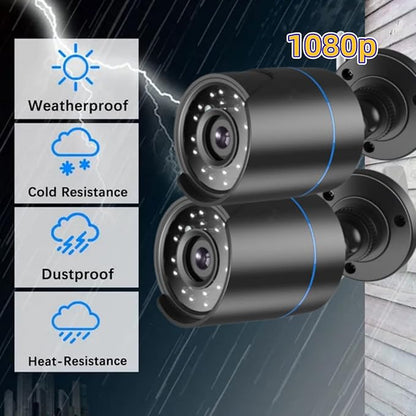 3000TVL Home Security System Surveillance DVR Camera Kits, 4pcs Wired 5MP PoE IP Night Vision Cameras Set with AI Motion Person Vehicle Detection, 4K NVR with 512GB Hard Drive for 24-7 Recording