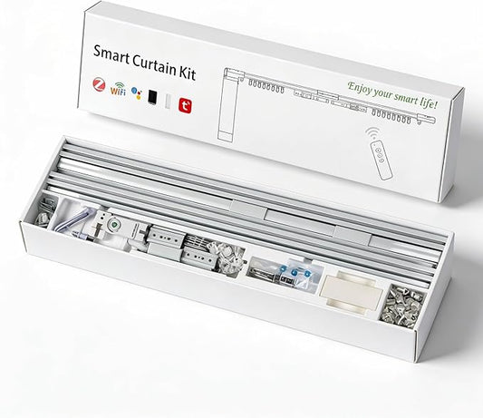 Smart Curtains, Universal Electric Curtain Accessories Installation Kit, Aluminum Alloy Thickened Silent Track 126''(3.2m), Including a Complete Set of Accessories, Excluding Curtain Motor