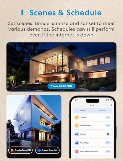 meross 4 Pack Smart Dimmer Switch Single Pole Supports Apple HomeKit, Alexa Google Assistant & SmartThings, 2.4Ghz WiFi Light Switch for Dimmable LED, Neutral Wire Required, Remote Control Schedule