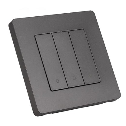 Jeanoko 3 Gang Smart Control Panel Compact Design Intelligent Switch for Home Automation System PVC Material (Gray)