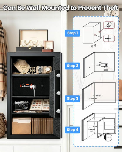 [𝟑𝟓𝐌𝐢𝐧 𝟏𝟕𝟎𝟎°𝐅] Fire Proof Safe for Home Documents 4.5 Cuft