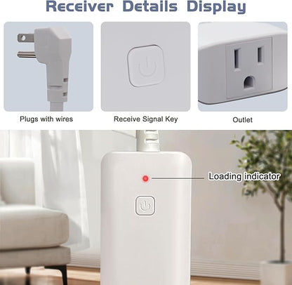 DIGITEN Wireless Thermostat Outlet Temperature Controlled Outlet with Power Cord for Heating and Cooling, Remote Control Plug in Thermostat 1800w for Space Heater, Fan, AC
