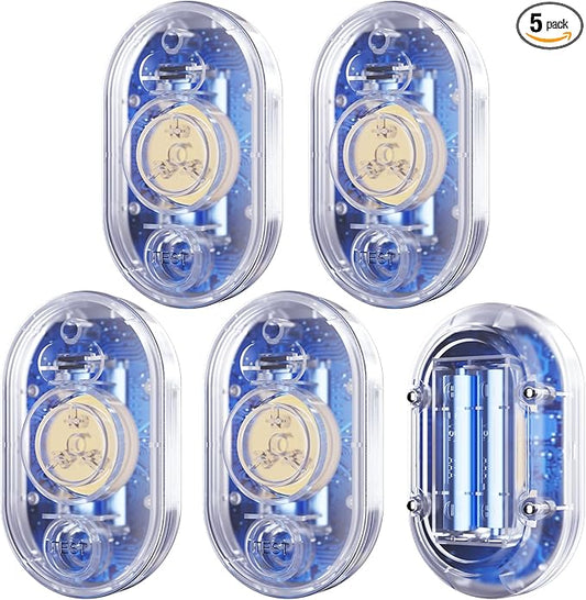 5 Pack WD61 Water Leak Detector for Home, 120dB Water Sensor Alarm for Basement, Leakage Detection Device for Under Sink/Pipe/Drain Drip, Floor Flood in Bathroom/Kitchen/Toilet/Laundry Room, Clear