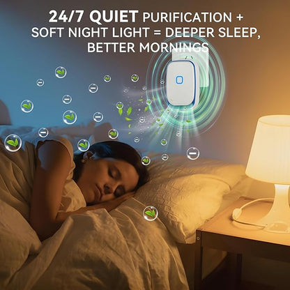 Plug In Air Ionizers for Home – 6 Pack Negative Ion Air Cleaner for Strong Dog Poof, Cat Litter Box Deodorizer, Air Purifier For Smoke, Kitchen Odor, Bathroom Closet Shoe Cabinet Office – White