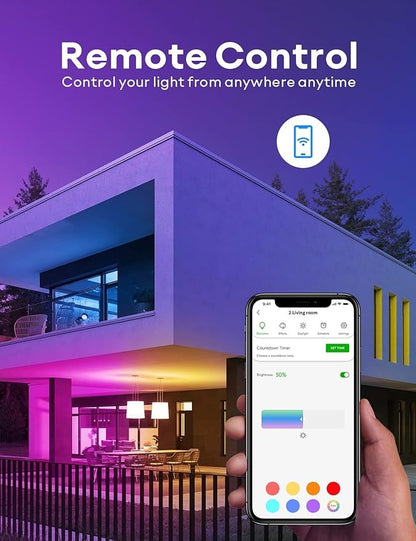 VOCOlinc Smart Light Bulbs 3Pack, BR30 RGBW Color Changing Light Bulb Works with Alexa, Apple Homekit and Google Assistant, Multicolor 2200K-7000K Dimmable, 800 Lumens 9.5W (60W Equivalent) E26 Base