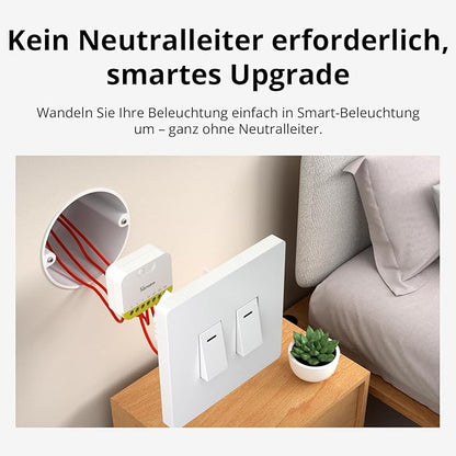 SONOFF MINI Duo-L Zigbee Smart Switch – No Neutral Wire, Zigbee 3.0, Dual Channel, Compact Design, Works with Alexa, Google Home
