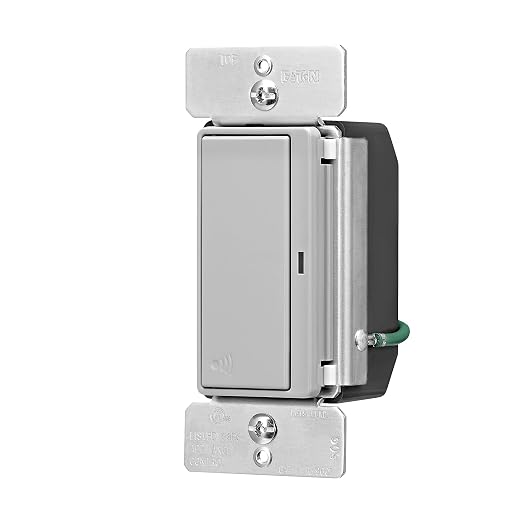 Eaton Z-Wave Plus RF9601DGY Wireless Switch, Single Pole, 3-Way, Gray
