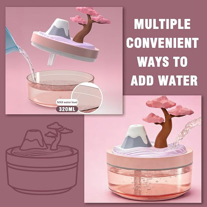 Cherry Blossom Cool Mist Humidifier, Whisper-Quiet Air Humidifier with Night Light for Nursery, Office, Home Decor