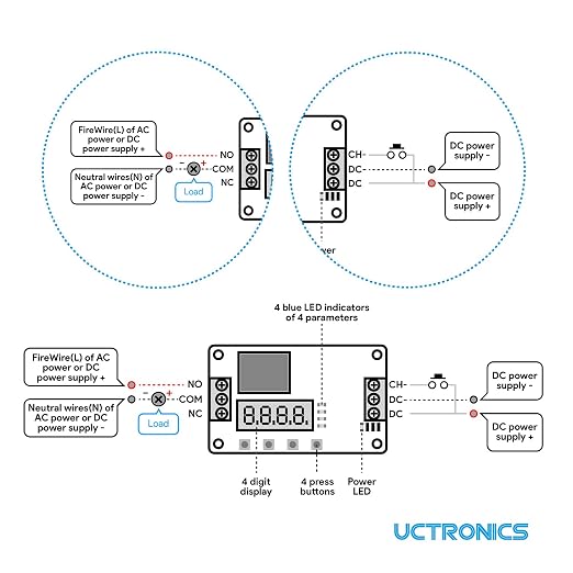 UCTRONICS DC 12V Programmable Time Delay Relay Module with Metal Enclosure, On Delay and Off Delay Timer for Automobile, Raspberry Pi, Industrial Control, and Other Automatic Control Projects