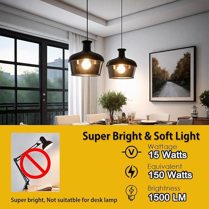 ILC G120 LED Large Globe Light Bulbs 15W, Compatible with Alexa Hub Required, Φ4.72 inch, Color Changing, CCT Color Temprature Turnable 2700K-6000K, CRI>95+, 150W Equivatlent, E26 Base (2 Pack)