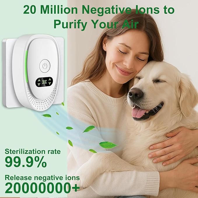 Smart Air Purifier with Negative Ion Technology, Intelligent Formaldehyde Removal, Desktop Air Cleaner for Home, Bathroom, Kitchen, Living Room