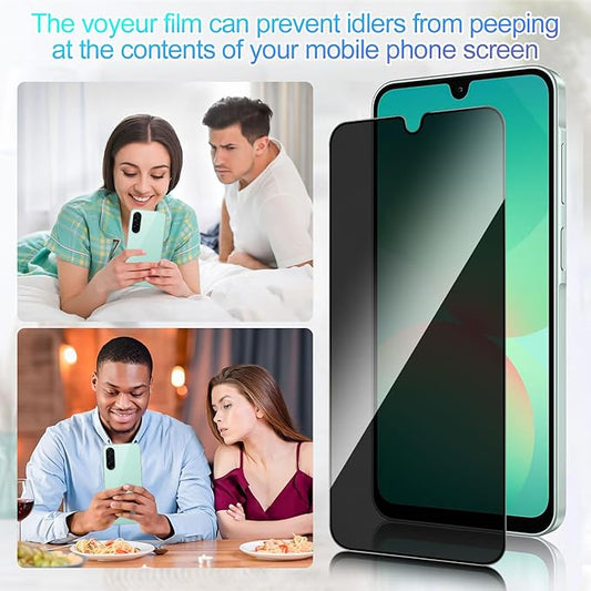 2 Pack Privacy Screen Protector for Samsung Galaxy A26 5G[Anti-Spy Tempered Glass], Ultra HD, Anti-Scratch, Bubble-Free, Easy Install 9H Protective Glass for Galaxy A26