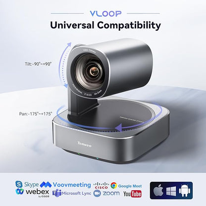 Tenveo PTZ Camera and Controller Bundle- 12X 4K PTZ Camera(2pcs) with HDMI/USB3.0/LAN(PoE) and PTZ Controller Joystick Keyboard Controller for Church Services Live Streaming Conference