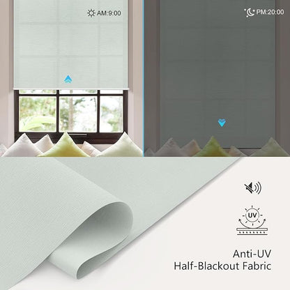 Aprilsmart Motorized Blinds with Remote,Light Filtering Motorized Roller Shades Work with Apple Homekit,Alexa,SmartThings,Google Home,Customize Blinds(TREEBARK NAVY-72)