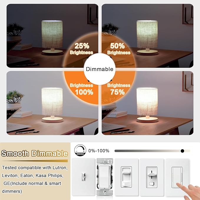 3.2 Inch 4000K Neutral White E26 LED Bulb 60 Watt Equal, AC 120V 600LM Edison Bulbs Dimmable, 6W T10 Tubular Filament Light Bulbs Clear Glass for Fan Pendant Wall Light, UL Certified-6 Pack