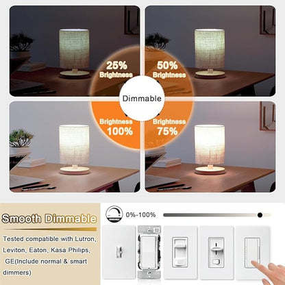 3.2 Inch 4000K Neutral White E26 LED Bulb 60 Watt Equal, AC 120V 600LM Edison Bulbs Dimmable, 6W T10 Tubular Filament Light Bulbs Clear Glass for Fan Pendant Wall Light, UL Certified-6 Pack