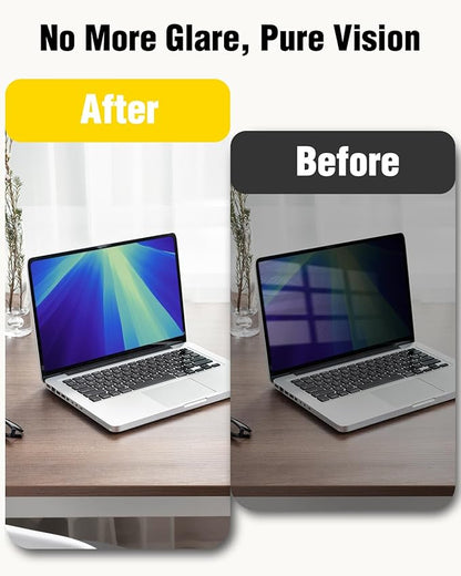 F FORITO 14 inch 16:10 Magnetic Laptop Privacy Screen, 360° Anti Peeping Removable Anti Glare Blue Light Filter Compatible with All 14” 16:10 Laptops Portable Monitors
