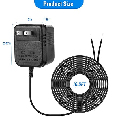 C Wire Adapter for Smart Thermostat, 24V AC Power Supply, Fits for Nest Hello August Ring Door Bell and Ecobee Nest Honeywell Smart WiFi Thermostat (with 16.4 Foot Black Door Bell Wire)