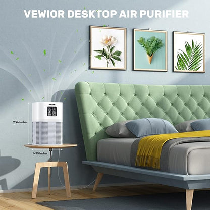 Air Purifier, Home Air Cleaner For Bedroom Large Room up to 600 sq.ft, VEWIOR H13 True HEPA Air Filter for Pets Dander Odor Dust Smoke Pollen (A1+ 2 Pack Filters)…