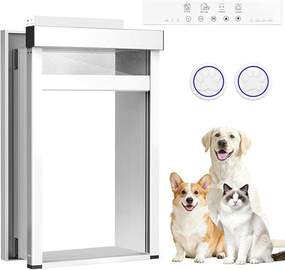 Customizable Size Automatic Dog Door for Door and Wall,No Collar,4 Modes
