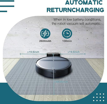 Kilgone Robot Vacuum Cleaner, Set Schedule, Automatic-Recharge, Quiet,Slim, Robotic Vacuum Tangle-Free, Ideal for Pet Hair/Carpet/Hard Floor