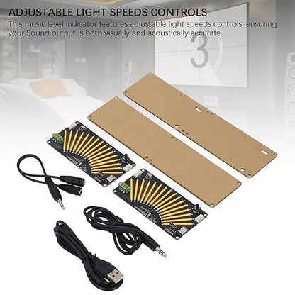 Audio Level Indicator, Voice Controlled Music Level Indicator with Adjustable Light Speed Controls for Home Stereo System