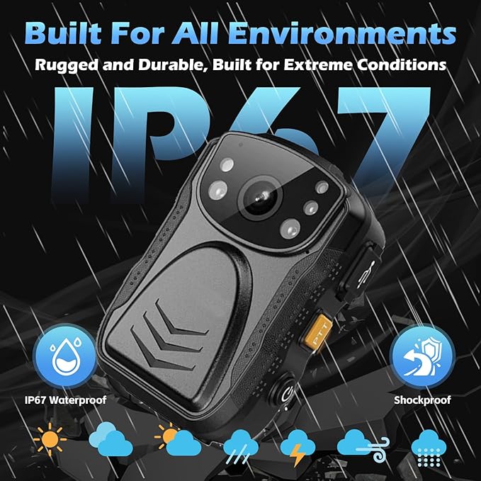 PatrolMaster 1296P Body Camera with 170° Night Vision, 3500mAh – Tamper-Proof Professional Commercial Grade for Security, Police, Legal Evidence (128GB)