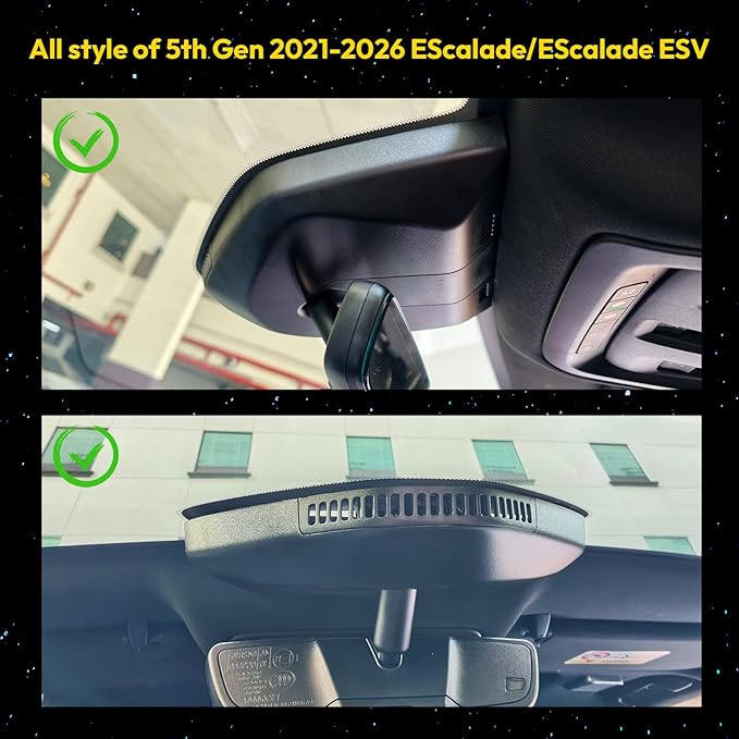 Front 4K Dash Cam Camera Custom fit for Cadillac Gen5 Escalade/Escalade ESV 2021-2026(Model A), Base Sport Premium Luxury Platinum V-Series,UHD 2160P HDR,G-Sensor,App,5.8G Wi-Fi,GPS