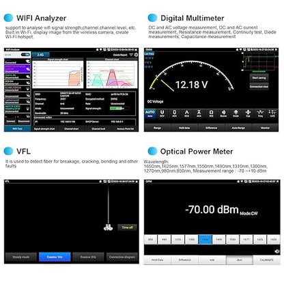 8K IP Camera Tester, WANLUTECH All in One CCTV Tester 7inch Touchscreen TVI CVI AHD SDI CVBS Camera Test TDR Cable Test OPM VFL 90W PoE Power DMM Network Tools WiFi HDMI VGA (IPC-9800CLMOVTADHS Pro)