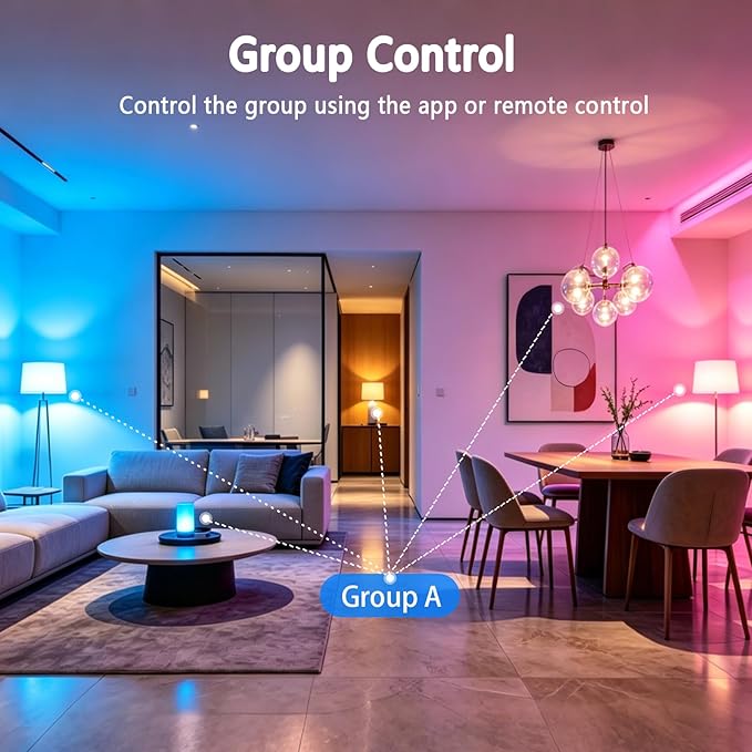 E12 LED Bulb, Smart Bluetooth RGB Light Bulb with Remote & APP Control,AC 120V, 4W 400LM,2700K-6500K Dimmable White,16 Million Colors,Brightness 1-100%,Timing & Music Mode (2 Pack with Remote Control）