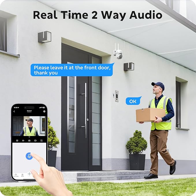 CAMCAMP 16 channel Security Camera System Wireless Cameras for home Security, 360° Auto Tracking, Pan & Tilt App Control, Two-Way Audio, 3 Night Vision, 4K NVR w/ 500GB, CCTV Surveillance Kit(16, CAM)