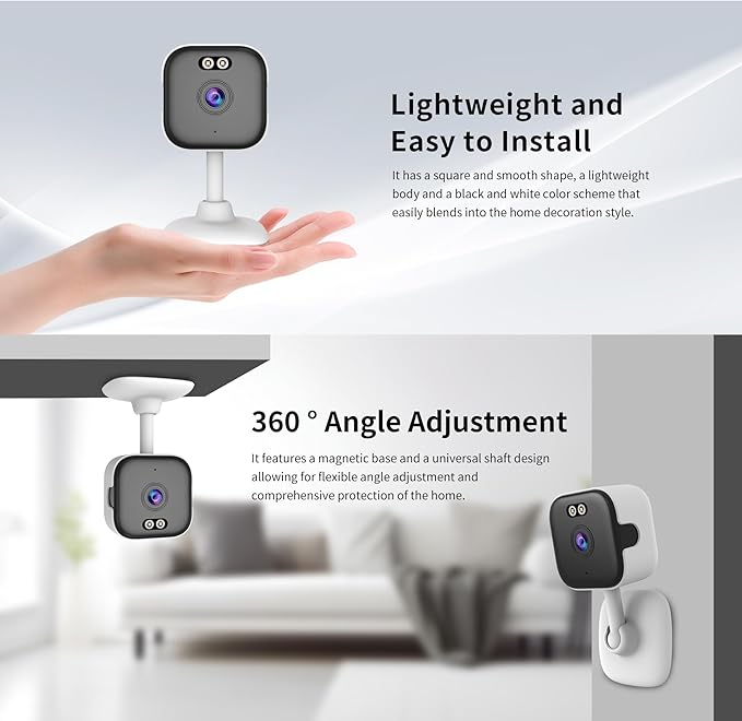 EVERSECU 5Ghz WiFi Camera 2K, Indoor Home Security Cameras for Baby/Elder/Dog/Pet Camera with Phone app,24/7 SD Card Storage, Compatible with Alexa, Supports RTSP&ONVIF