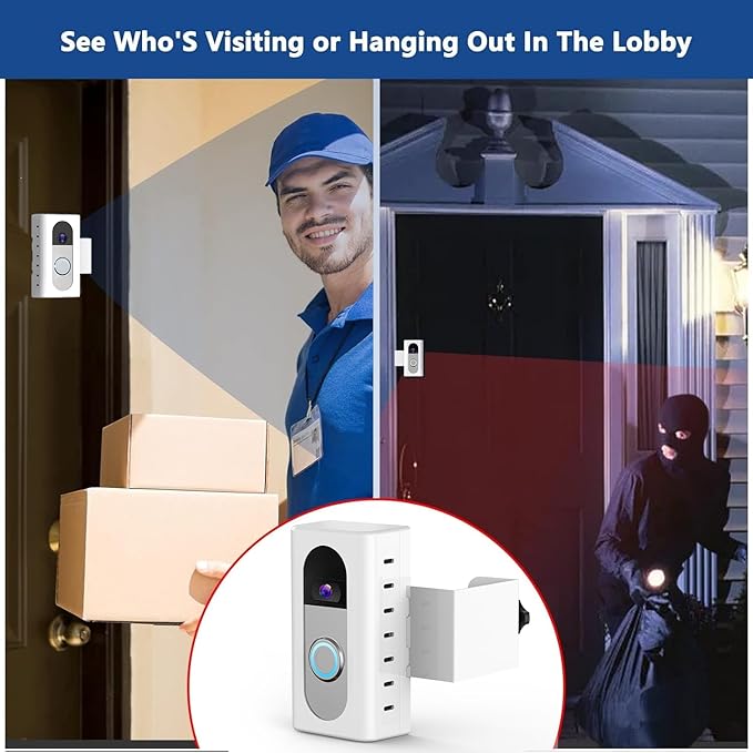 KIMILAR Anti-Theft Video Doorbell Mount Compatible with Ring/Blink Video Doorbell (Not for Blink 2025 ver.), Adjustable Mounting Bracket Accessories for Houses, Apartments, Not for Security Door