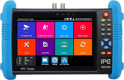 EVERSECU 7 inch IPS Touch Screen H.265 4K IP Camera Tester CCTV CVBS Analog Tester Built in WiFi with POE/WIFI/8G TF Card/HDMI Output/RJ45 TDR/Dual Window Test/Firmware CCTV Test Monitor