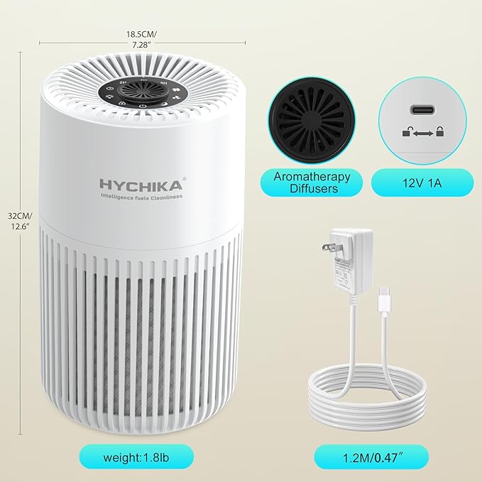 HYCHIKA HEPA Filters fo Air purifiers R0008US Air Purifier Replacement Filter, 2-in-1 filter Replacement Filter Compatible With HYCHIKA AP100 Air Purifier