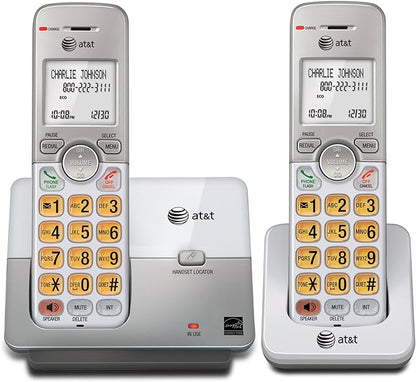 AT&T EL51203 DECT 6.0 2-Handset Cordless Phone with Full-Duplex Speakerphone, Backlit Display & Lighted Keypad, Caller ID/Call Waiting, Intercom, ECO Mode