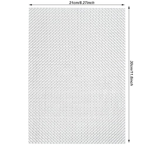 TIMESETL 3 Pcs Stainless Steel Woven Wire 10 Mesh - 12" x 8"(30x21cm) Garden Fence Mesh Window Screens Net Cabinets Mesh Replacement