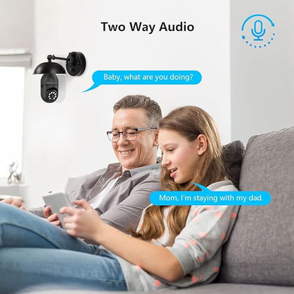 Jennov 2K Light Bulb Security Camera Wireless Outdoor, Indoor Light Socket Cameras for Home Security, Human Detection, 355°, Color Night Vision, 5G/2.4G WiFi, Screw in, Compatible with Alexa